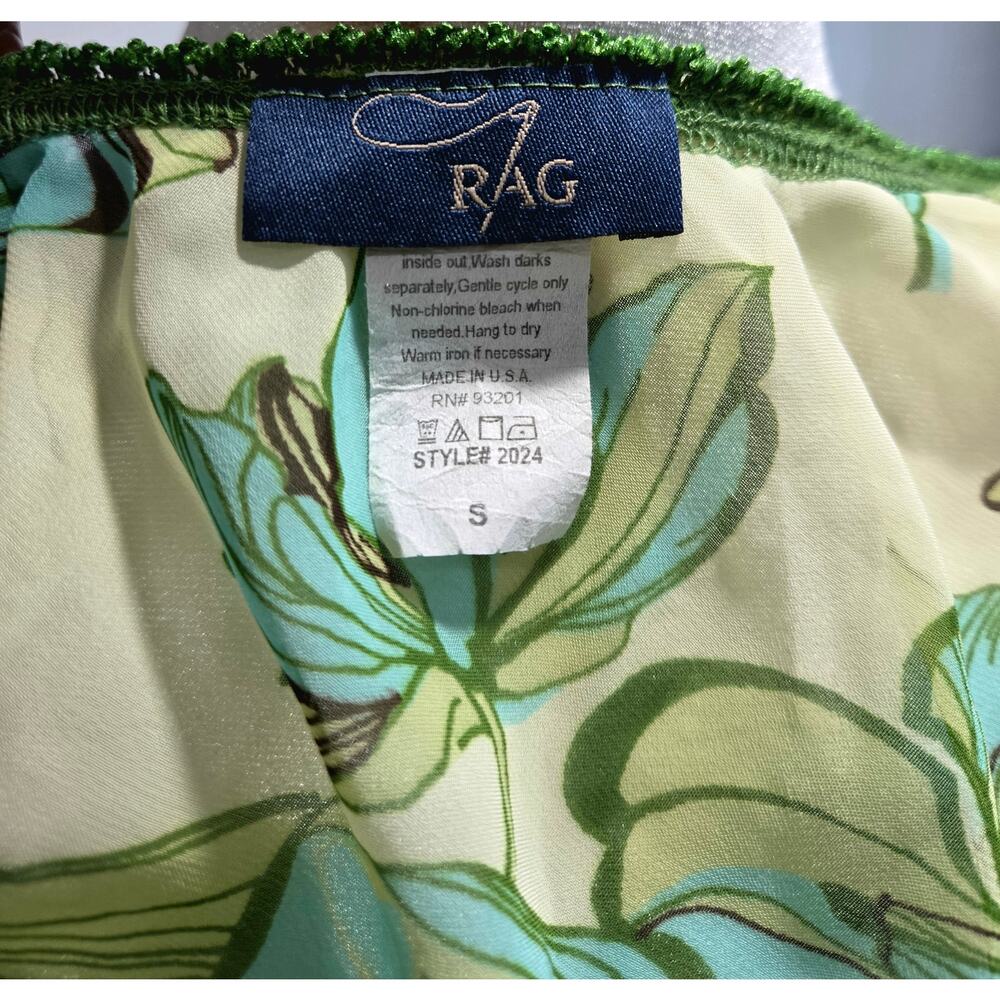 RAG Floral Tie-Back Blouse Small Made USA As-Is - Picture 8 of 9